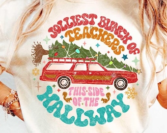 Griswold Teacher png, vrolijkste stel leraren aan deze kant van de gang, kerstleraarshirt png-sublimatie, dtf-bestand voor lerarenvakantie
