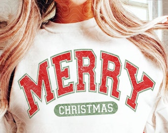 Merry Christmas SVG PNG, Christmas png, Merry Varsity Sublimation File, Vintage Christmas Shirt Design, Retro Holiday png, Digital Download