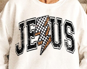 Jesus Png, Christian Shirt Png, Leopard Faith Png, Religious Png, Christian Png, Jesus Lightning Bolt Png, Retro Jesus png Digital download