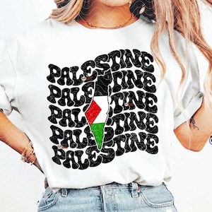Palästina PNG Sublimation, Palästina Karte png, Free Palästina Shirt svg Design, Unterstützung Palästinenser, Groovy Gaze png, Retro Gaza png Download