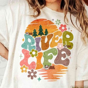 Retro Floral River Life PNG SVG, River Shirt png Sublimation, River Days svg, Groovy River DTF Transfer Design, River svg Cut File Download