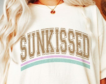 Sunkissed PNG SVG, Vintage Summer PNG, Retro Beach Shirt png Sublimation, Trendy summer svg, Beach vibes Svg, Summer vibes cricut cut file