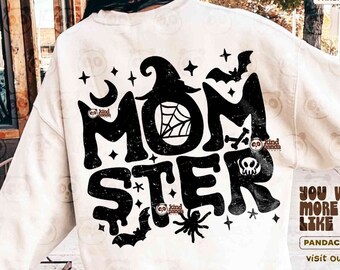 Momster svg png dxf, Mama Halloween Sublimation, Spooky Mom svg, Halloween shirt png design, Witchy Mama svg Cricut, silhouette cameo