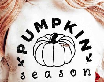 Sezon dyni SVG PNG DXF, Hello Pumpkin Sublimation Png, Jesień SVG, Halloween SVG, Koszulka na Halloween SVG Plik do cięcia Cricut do pobrania cyfrowego
