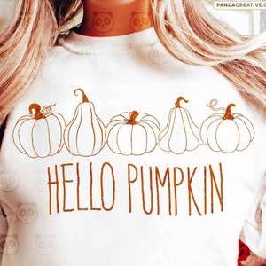 Ciao zucca svg png dxf, Ciao autunno svg, Ringraziamento svg, Autunno svg, Maglietta autunnale retrò svg, Halloween svg, file di taglio per Cricut da scaricare