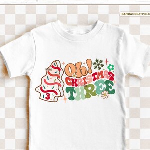 Oh Christmas Three, 3e verjaardag png-sublimatie, kerstverjaardag png, verjaardag prinses png, shirtontwerp verjaardagsfeestje, feestvarken png