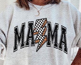 Lightning Bolt Mama PNG, Mama Shirt Png Sublimation, Checkered Mama Varsity Png, Leopard Print Mom Png, Retro Mama png dtf Digital Download