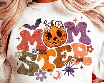 Momster PNG, Retro Funny Halloween Sublimation, Spooky Mom Png Shirt Design, halloween mom, Spooky Mama png, Groovy Halloween png download
