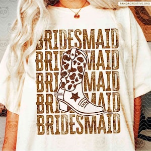 Retro Cowgirl Brautjungfer PNG, beunruhigte westliche Brautparty-Shirt-Sublimationsentwurf, Bachelorette png, Nashville Trip png, Trauzeuginnen