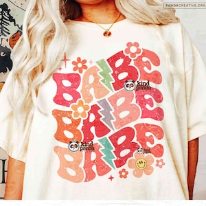 Groovy Babe SVG PNG Sublimation, Floral Retro Bridesmaid T-Shirt Design, Pink Bachelorette Party png, Team Bride svg Cut File DTF Transfer