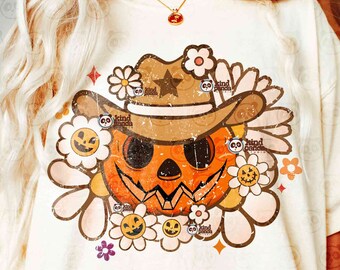Floral Western Pumpkin PNG, Country Halloween png Sublimation, Cowboy Pumpkin, Fall Shirt png, Boohaw png, Cowboo png, Howdy Pumpkin png