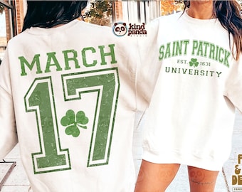 Saint Patrick University SVG PNG, Retro Lucky Sublimation, Saint Patty's Day Cut File, vintage shamrock png, leprechaun png, clover png