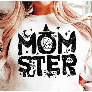 Momster svg, Funny Halloween svg, Halloween shirt svg, halloween mom svg, Spooky shirt svg, spooky svg, png dxf Cricut cut files silhouette