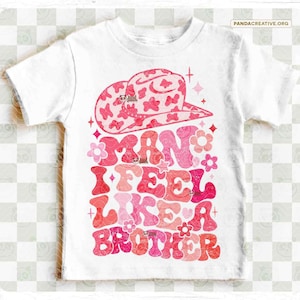 Mann, ich fühle mich wie ein Bruder PNG, Western Bro Shirt Sublimation, Lustig erwartet Baby, rosa Leopardenmuster, Geschlecht offenbaren Party Kleinkind bro png