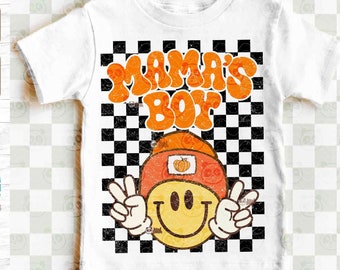 Mama's Boy PNG, Retro Toddler Sublimation, Peace Beanie Boy, Grunge Kids Shirt Design, Checkered Boy png, Fall Boy Design, Pumpkin Dude png