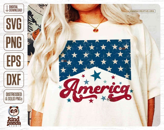 Vintage America PNG SVG, Distressed Retro USA Sublimation, American Cowgirl Shirt Design, 4th Of July, Rustic American Babe png Dtf Transfer