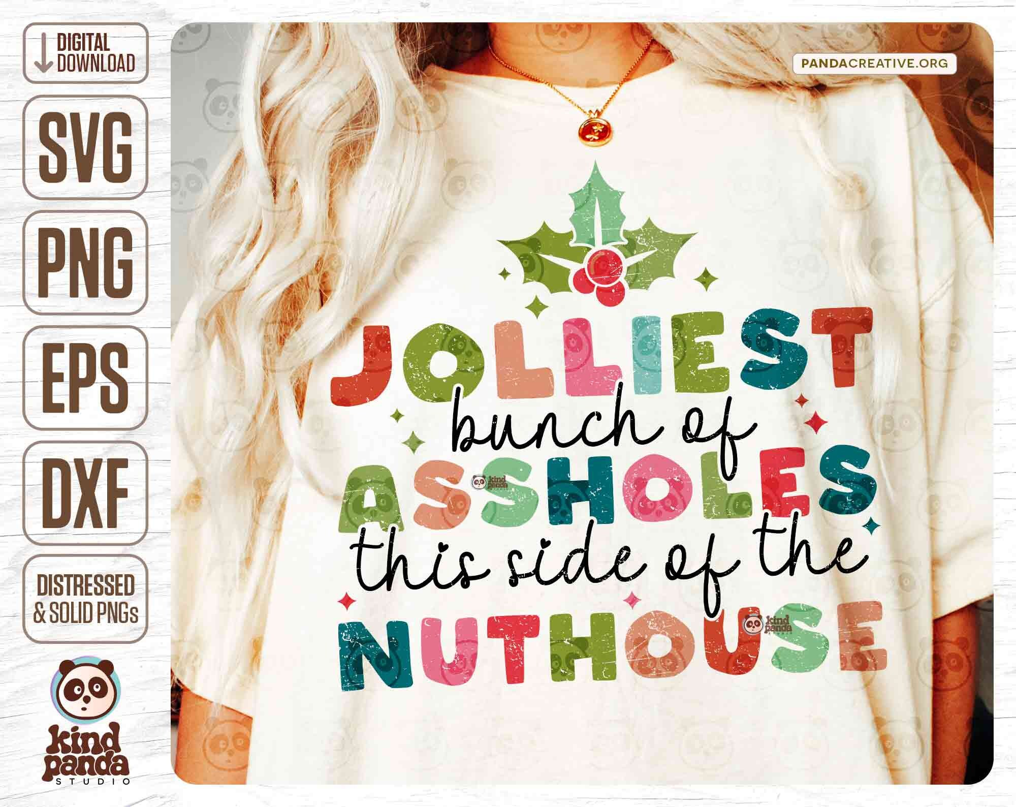 Jolliest Bunch of Assholes, Funny Christmas Shirt PNG SVG, Retro ...