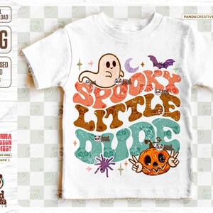 Spooky Dude PNG, Toddler Halloween Sublimation, Boys Halloween PNG, Groovy Kids Ghost, Retro Fall Little Dude Shirt Design, Digital Download