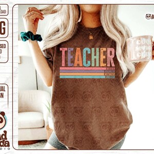 retro vintage teacher png back to school png teacher life png teach png believer innovator motivator educator teacher t-shirt png summer teacher png download dtf transfer design