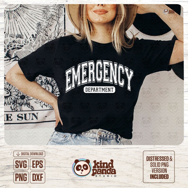 Emergency Department png, Nurse Svg, Varsity Font Svg, Medical Career Svg, College Font Svg, Svg Files for Cricut