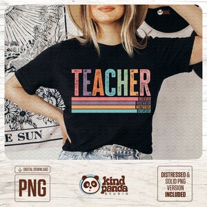 retro vintage teacher png back to school png teacher life png teach png believer innovator motivator educator teacher t-shirt png summer teacher png download dtf transfer design