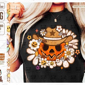 Floral Western Pumpkin PNG, Retro Halloween Sublimation, Cowboy Pumpkin, Country Fall Shirt png, Vintage Boohaw, Cowboo, Howdy Pumpkin png