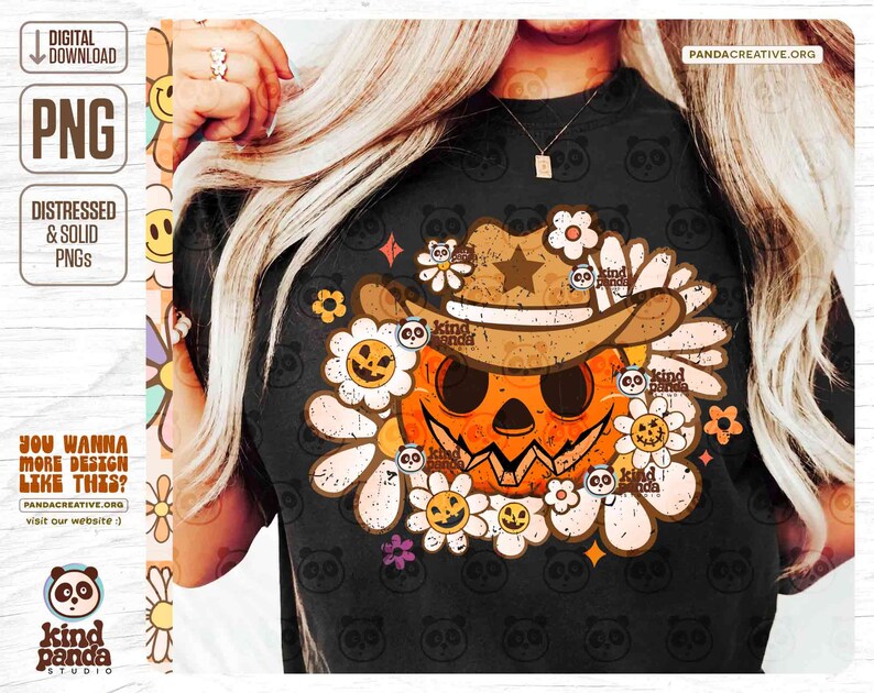 Floral Western Pumpkin PNG, Retro Halloween Sublimation, Cowboy Pumpkin, Country Fall Shirt png, Vintage Boohaw, Cowboo, Howdy Pumpkin png