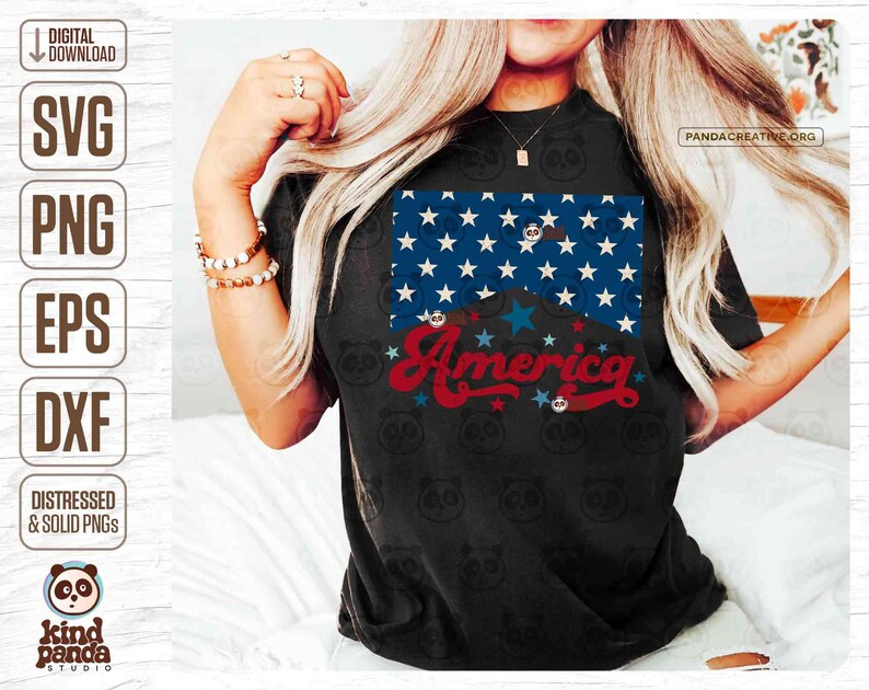 Vintage America PNG SVG, Distressed Retro USA Sublimation, American Cowgirl Shirt Design, 4th Of July, Rustic American Babe png Dtf Transfer image 7