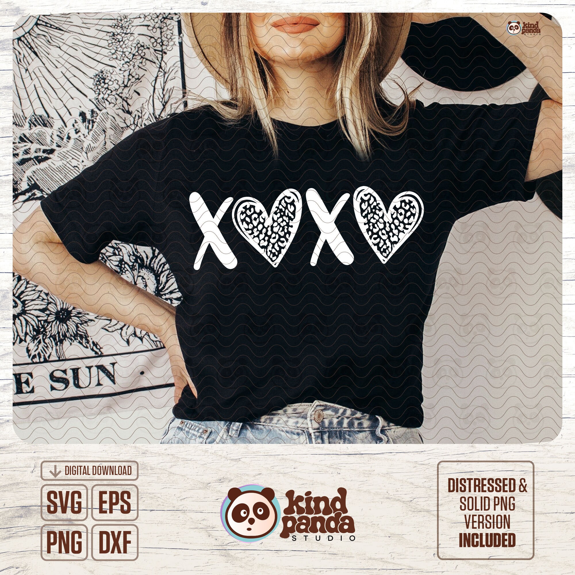 Hugs and Kisses SVG PNG DXF, Leopard Print Xoxo Svg, Heart Svg ...