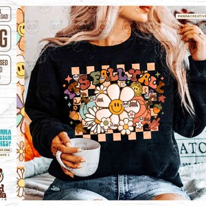 It's Fall Y'all PNG, Checkered Fall Sublimation, Cozy Season, Retro Thanksgiving, Groovy Fall Shirt Design Vintage fall png digital download