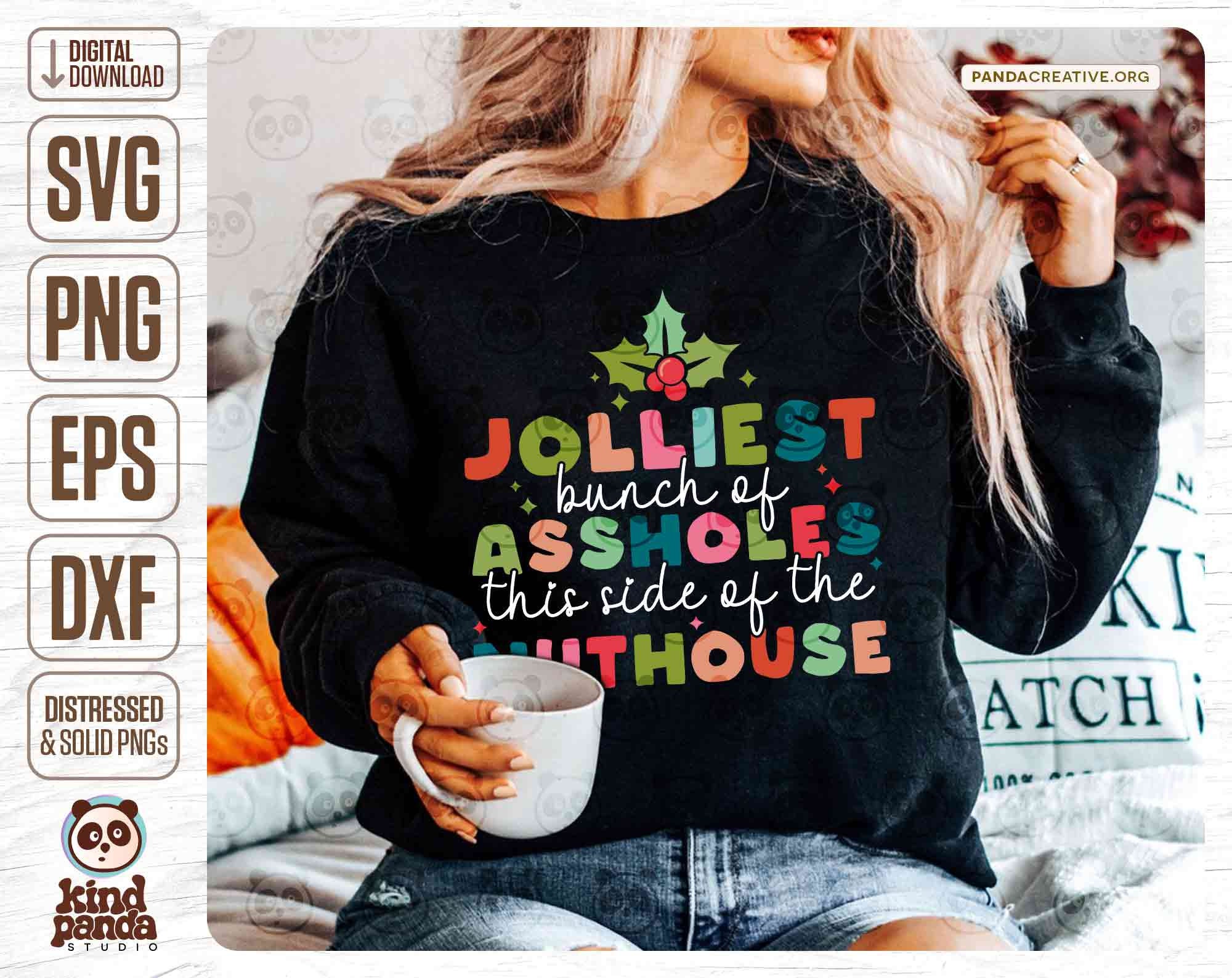 Jolliest Bunch of Assholes, Funny Christmas Shirt PNG SVG, Retro ...