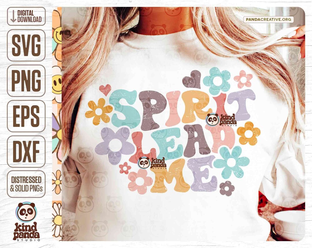 Spirit Lead Me SVG PNG Sublimation, Retro Christian Quote, Trendy Bible ...