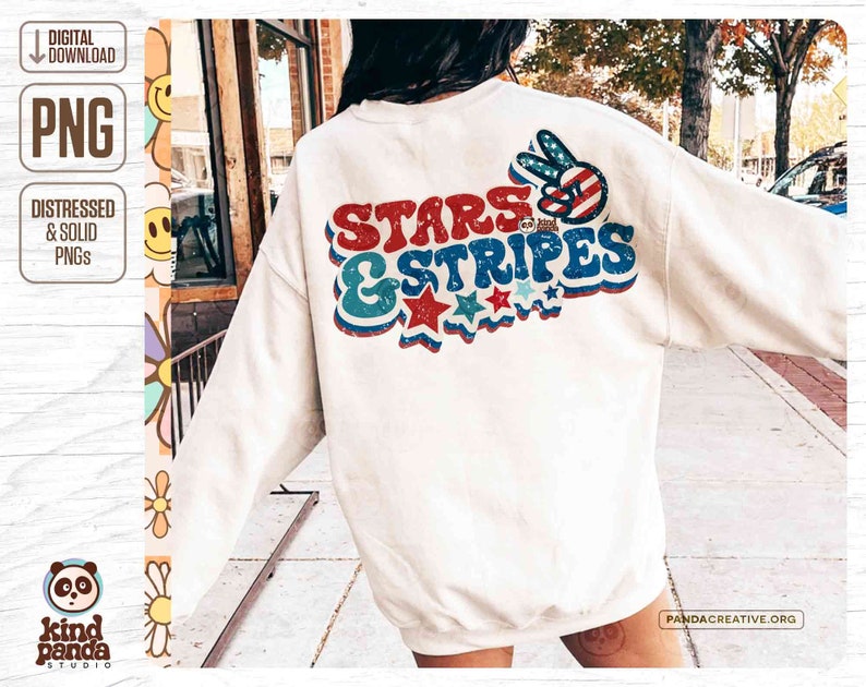 Stars and Stripes PNG Sublimation File, Distressed Retro America png, 4th Of July png, Trendy USA Shirt png Digital Download Vintage USA png