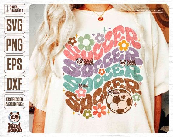 Floral Soccer SVG PNG Sublimation, Hoodie T-Shirt Back Design, Preppy Soccer Mama Cut File, Groovy Cheer Girl, Trendy Soccer Game Day DTF
