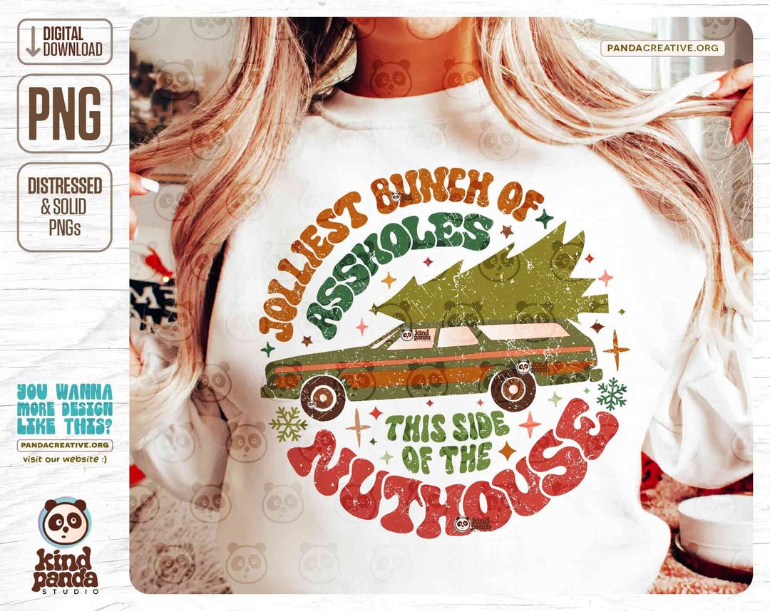 Jolliest Bunch of Assholes, Retro Christmas Vacation PNG Sublimation ...