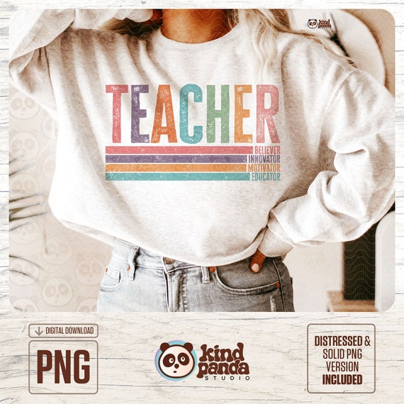 Retro teacher png, vintage teacher png, teacher life png, teacher clipart, teacher sublimation, back to school png instant digital download