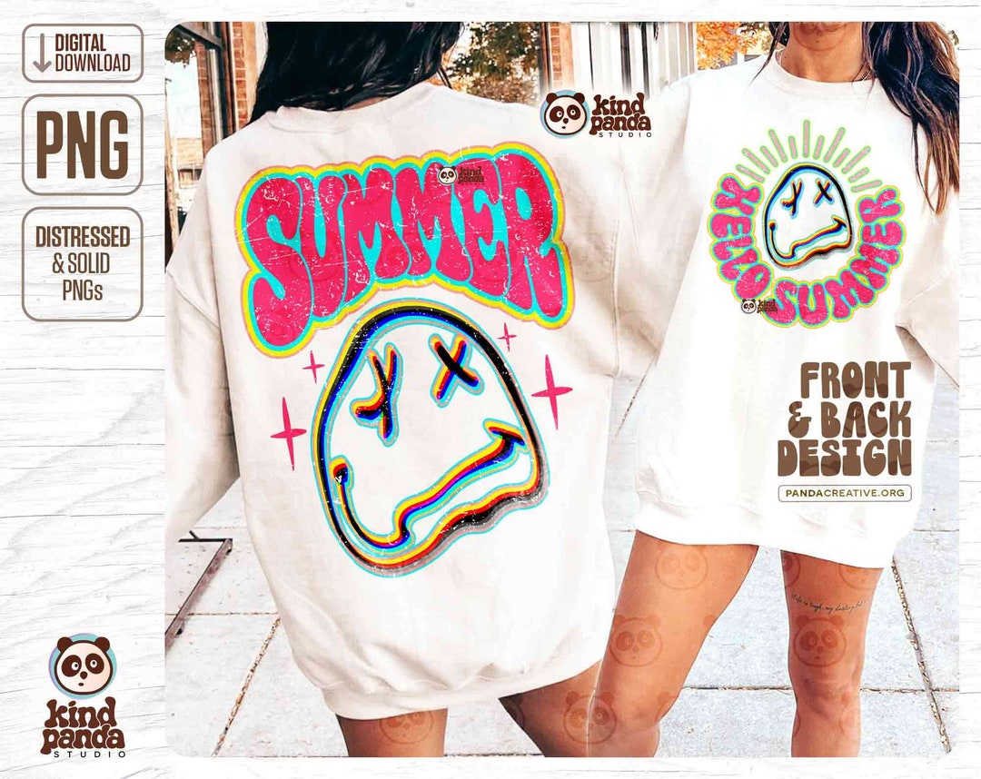 Neon Summer PNG, Smile Face Vacation Shirt Png, Trendy Beach Png Hoodie ...