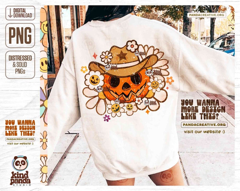 Floral Western Pumpkin PNG, Retro Halloween Sublimation, Cowboy Pumpkin, Country Fall Shirt png, Vintage Boohaw, Cowboo, Howdy Pumpkin png