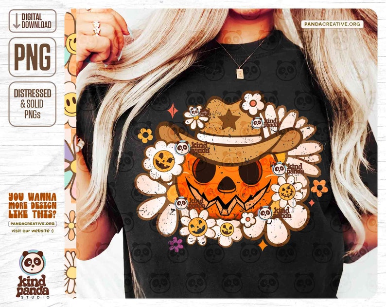 Floral Western Pumpkin PNG, Retro Halloween Sublimation, Cowboy Pumpkin, Country Fall Shirt png, Vintage Boohaw, Cowboo, Howdy Pumpkin png