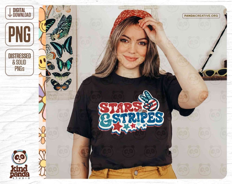 Stars and Stripes PNG Sublimation File, Distressed Retro America png, 4th Of July png, Trendy USA Shirt png Digital Download Vintage USA png
