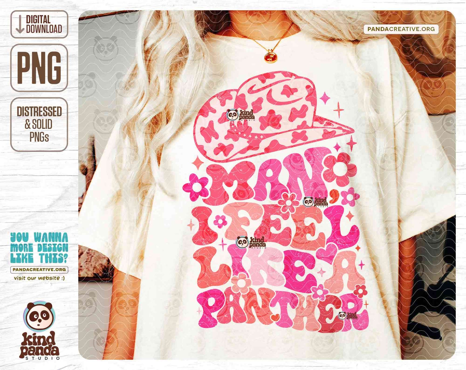 Man I Feel Like a Panther PNG, Pink Western Mascot Shirt Sublimation ...