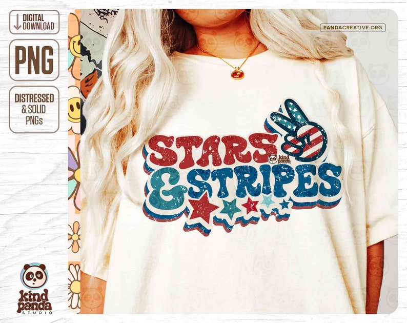 Stars and Stripes PNG Sublimation File, Distressed Retro America png, 4th Of July png, Trendy USA Shirt png Digital Download Vintage USA png