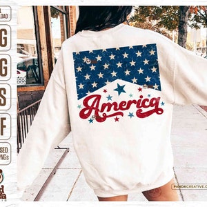 Vintage America PNG SVG, Distressed Retro USA Sublimation, American Cowgirl Shirt Design, 4th Of July, Rustic American Babe png Dtf Transfer image 8
