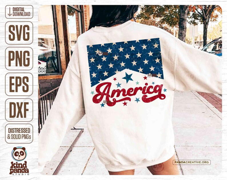 Vintage America PNG SVG, Distressed Retro USA Sublimation, American Cowgirl Shirt Design, 4th Of July, Rustic American Babe png Dtf Transfer image 8