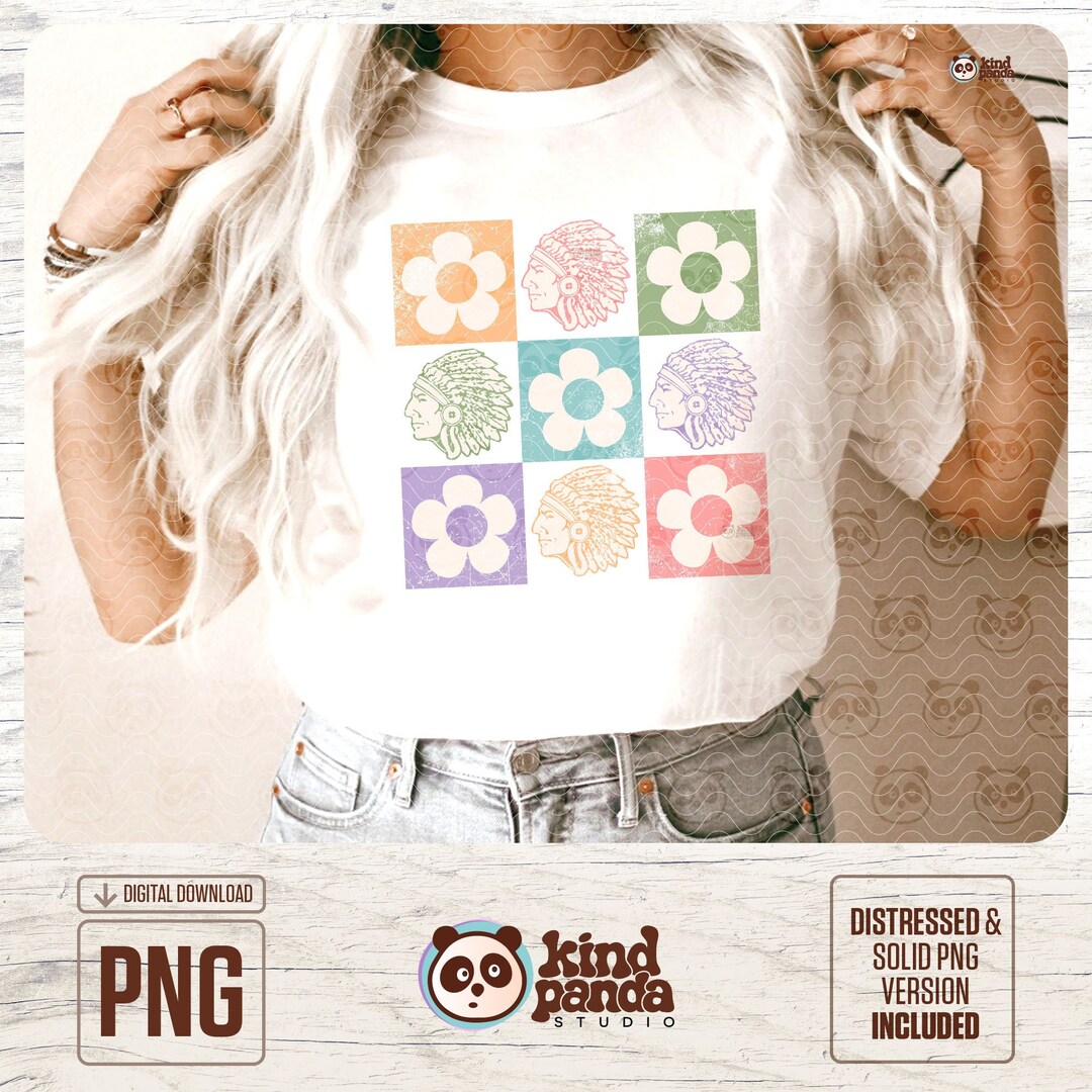 Flowers Checkered Warriors PNG, Retro Mascot Shirt Sublimation Design ...