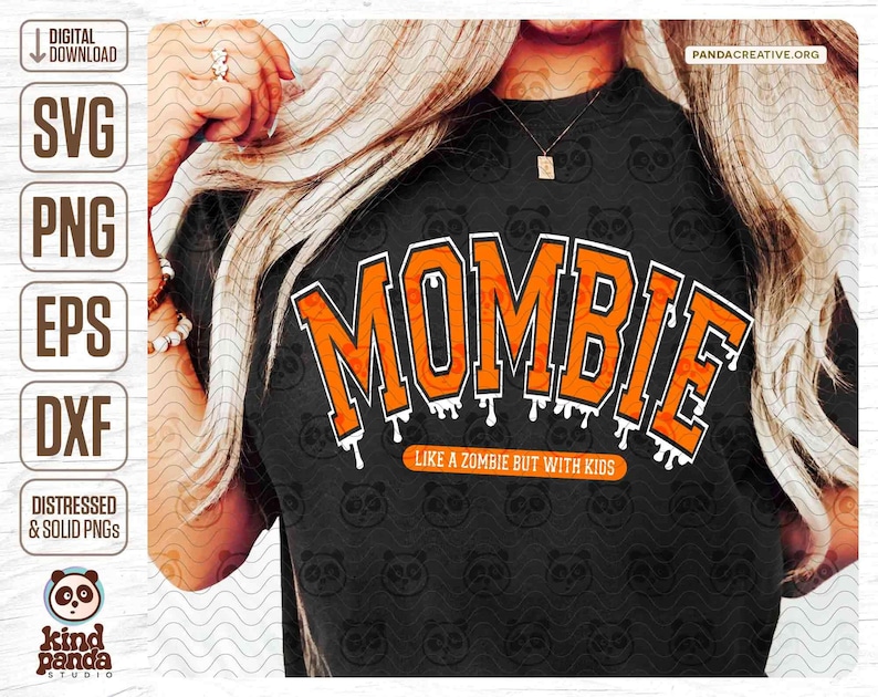 Distressed Mombie PNG SVG, Retro Halloween Mom Shirt Sublimation, Fall png, Spooky Mama svg, halloween svg, Varsity Font Spooky svg digital download