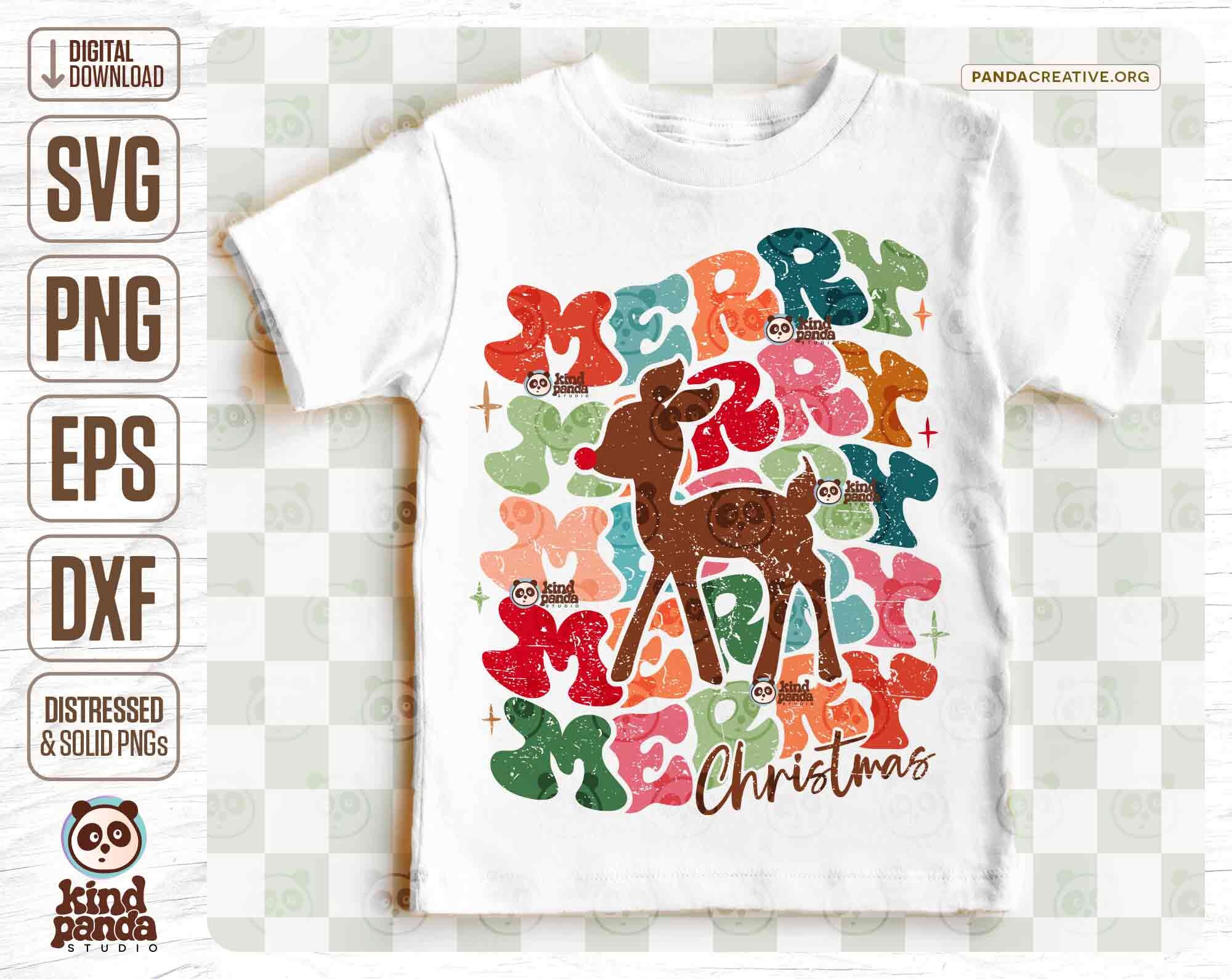 Retro Reindeer, Merry Christmas PNG SVG, Toddler Christmas Sublimation ...