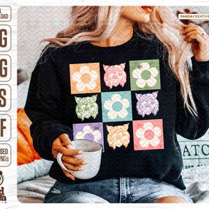 Flowers Checkered Wildcats SVG PNG DXF, Retro Mascot Shirt Sublimation ...