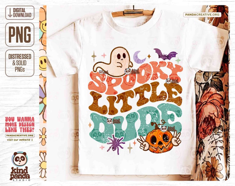 Spooky Dude PNG, Toddler Halloween Sublimation, Boys Halloween PNG, Groovy Kids Ghost, Retro Fall Little Dude Shirt Design, Digital Download