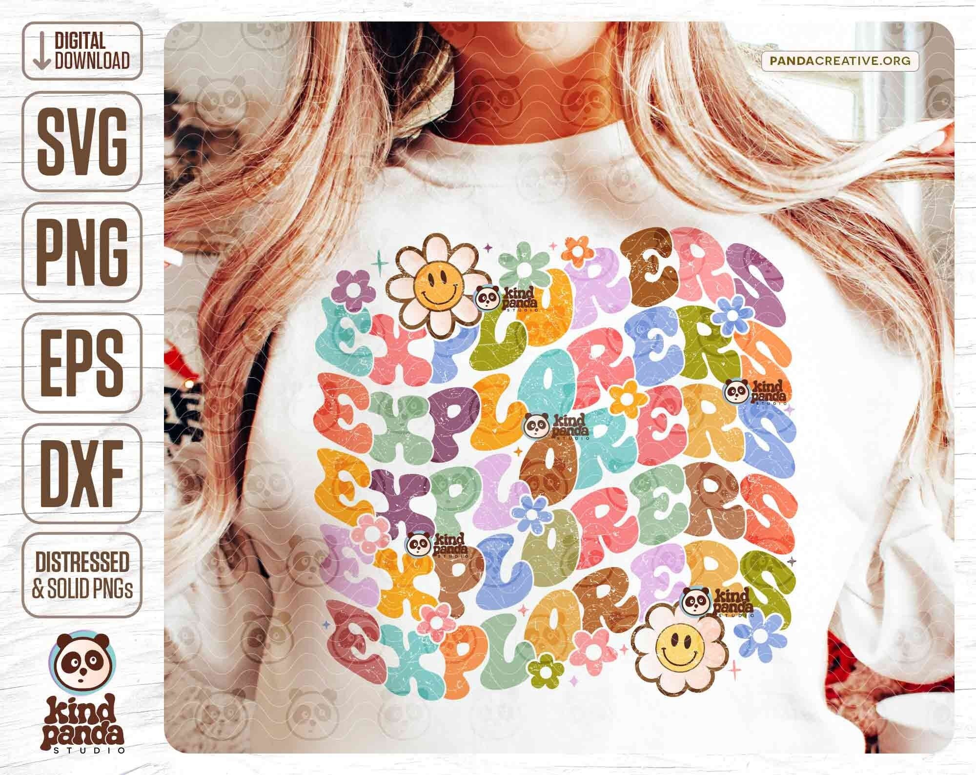 Floral Explorers SVG PNG, Retro Football Mascot Sublimation, Explorers Game Day Shirt DTF Transfer, Groovy College Sports shirt design